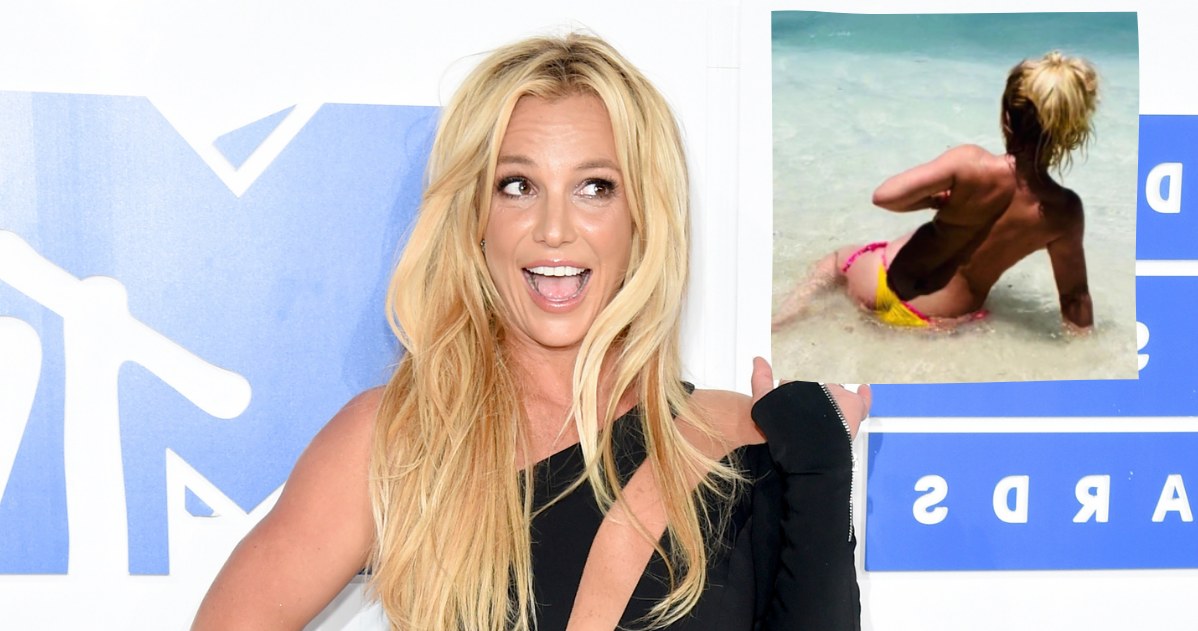 Britney Spears szaleje na plaży na IG @britneyspears /Jamie McCarthy/Getty Images /Getty Images