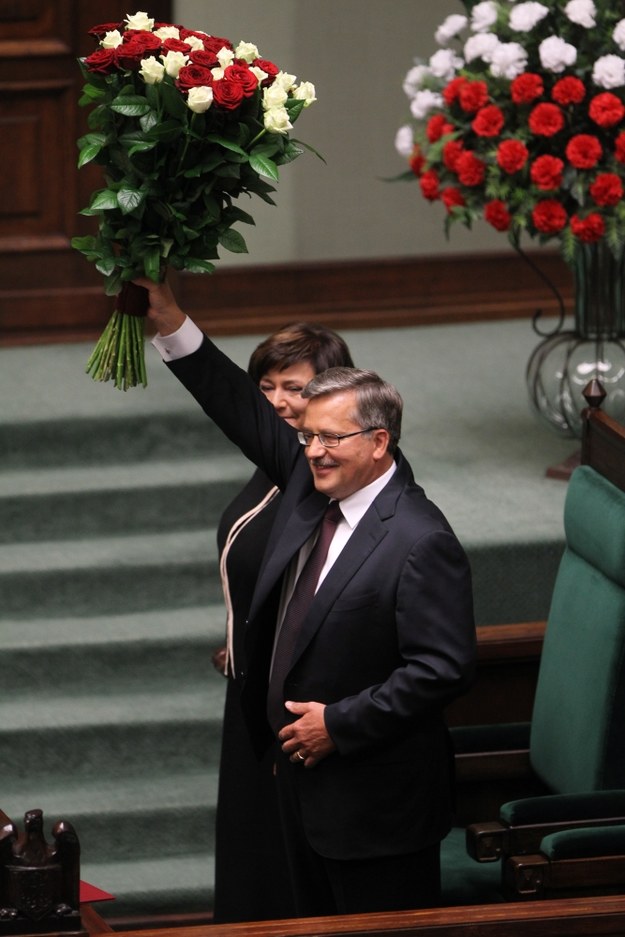 Bronisław Komorowski z małżonką Anną Komorowską /Bartłomiej Zborowski /PAP