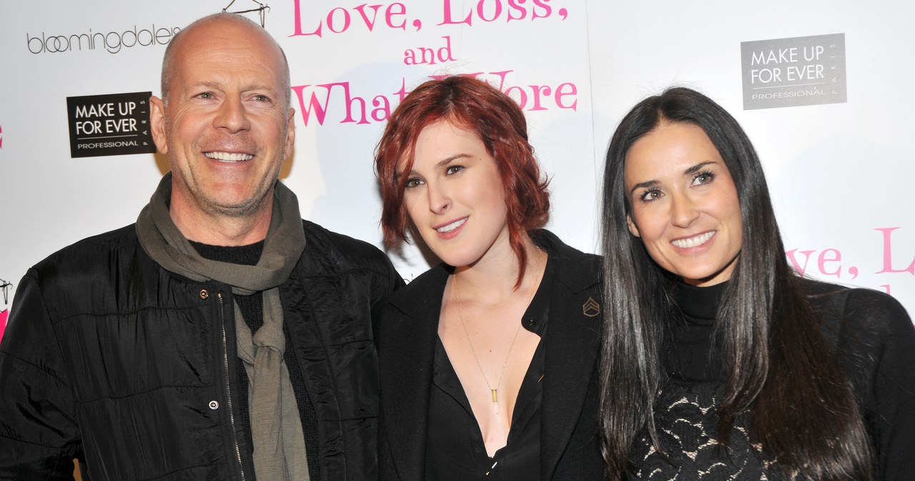 Bruce Willis, Rumer Willis i Demi Moore na premierze filmu w 2011 roku /Bruce Glikas/Getty Images /Getty Images