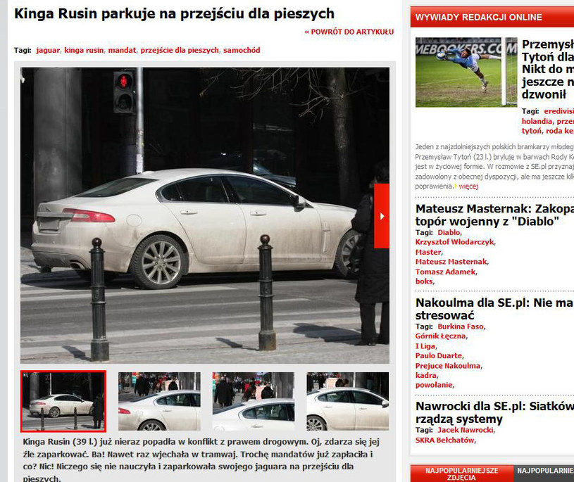 "Brudas" Rusin zaparkowany na przejściu dla pieszych &nbsp; /se.pl