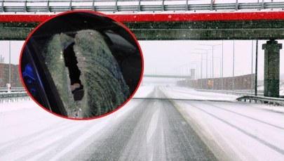 Bryła lodu z tira roztrzaskała szybę Audi, raniła kobietę! Policja szuka sprawcy koszmarnego wypadku