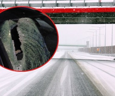 Bryła lodu z tira roztrzaskała szybę Audi, raniła kobietę! Policja szuka sprawcy koszmarnego wypadku