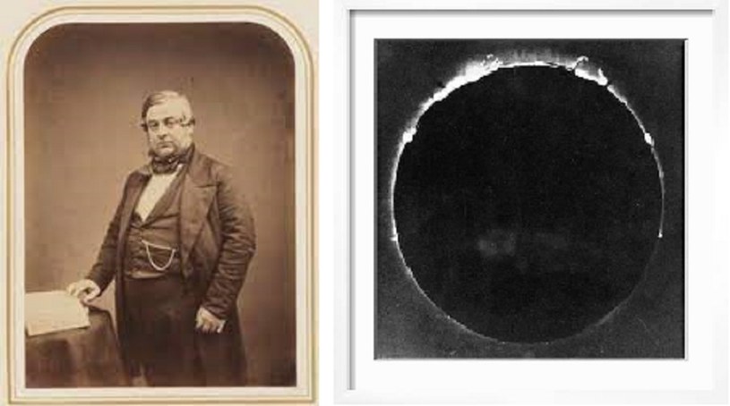 Brytyjczyk Warren De la Rue, 18 lutego 1860 roku wykonał pierwsze w historii zdjęcie całkowitego zaćmienia Słońca. /YouTube