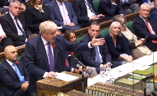 Brytyjska Izba Gmin odrzuciła wniosek rządu Borisa Johnsona o przeprowadzenie przedterminowych wyborów parlamentarnych 12 grudnia /UK PARLIAMENTARY RECORDING UNIT/HANDOUT /PAP/EPA