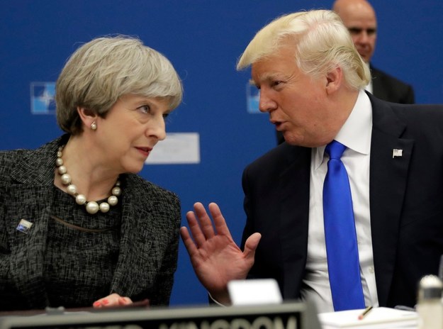 Brytyjska premier Theresa May i prezydent USA Donald Trump podczas szczytu NATO w maju 2017 /MATT DUNHAM/POOL /PAP/EPA