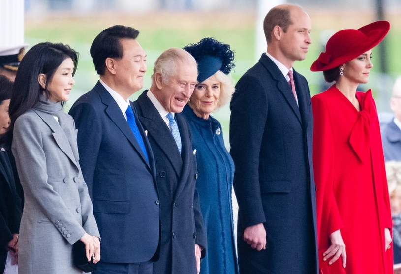Brytyjska rodzina królewska i para prezydencka Korei Południowej /Getty Images