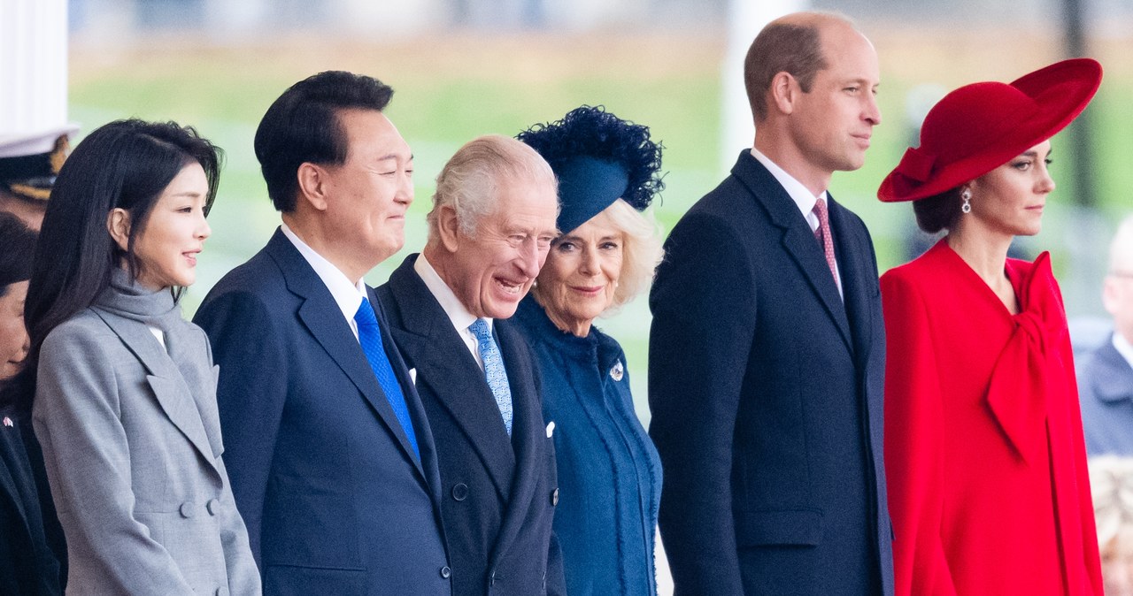 Brytyjska rodzina królewska i para prezydencka Korei Południowej /Getty Images