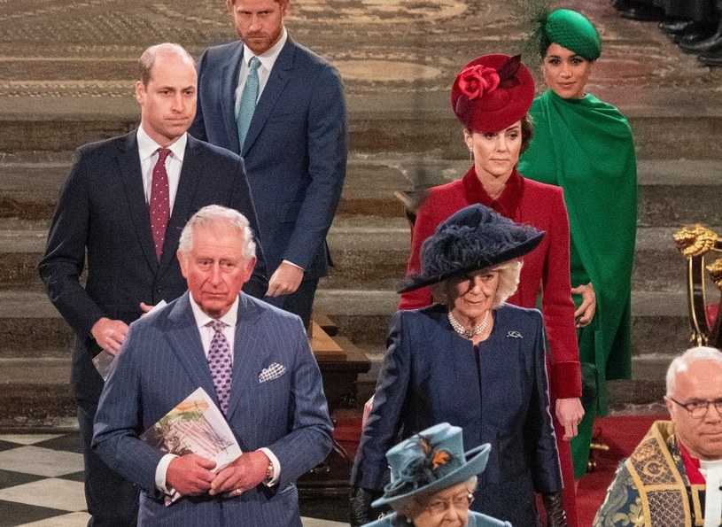 Brytyjska rodzina królewska oraz Meghan Markle i Harry /WPA Pool /Getty Images