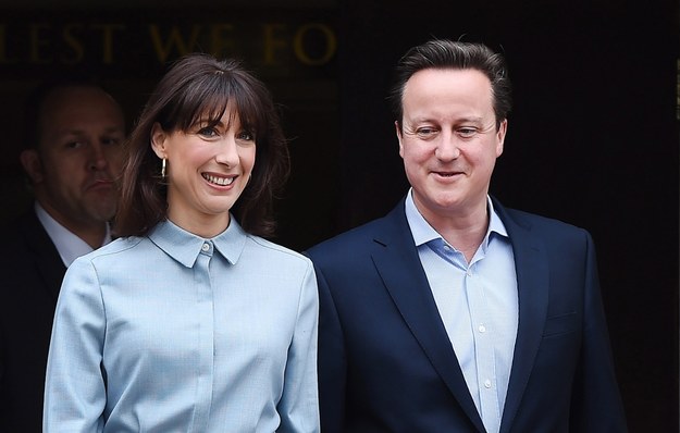 Brytyjski premier razem z żoną /ANDY RAIN /PAP/EPA
