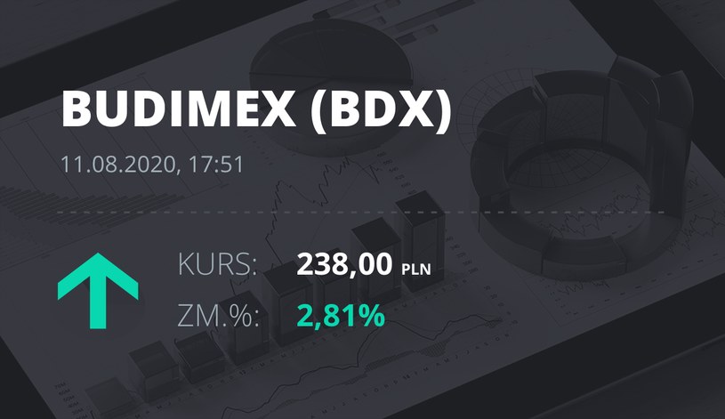 Budimex (BDX): notowania akcji z 11 sierpnia 2020 roku