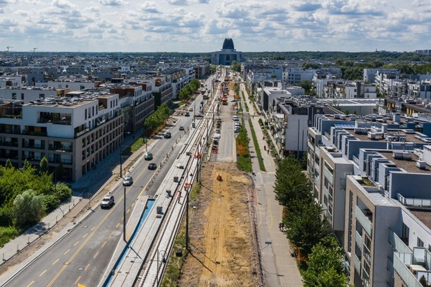 Budowa linii tramwajowej do Wilanowa /Leszek Szymański /PAP