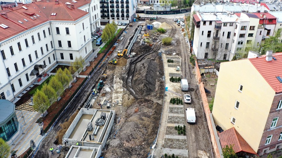 Budowa Parku Szymborskiej w Krakowie /Jacek Skóra /RMF FM