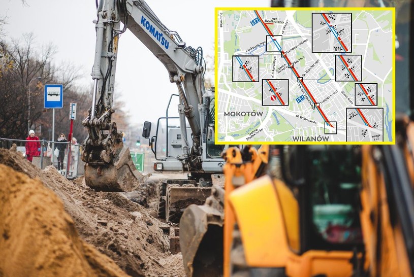 Budowa tramwaju na Wilanów planowo potrwa przez cały 2023 roku i początek następnego /UM Warszawa /materiały prasowe