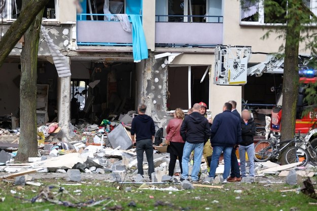 Budynek mieszkalny przy ul. Darwina w Tychach, gdzie doszło do wybuchu /Michał Meissner /PAP
