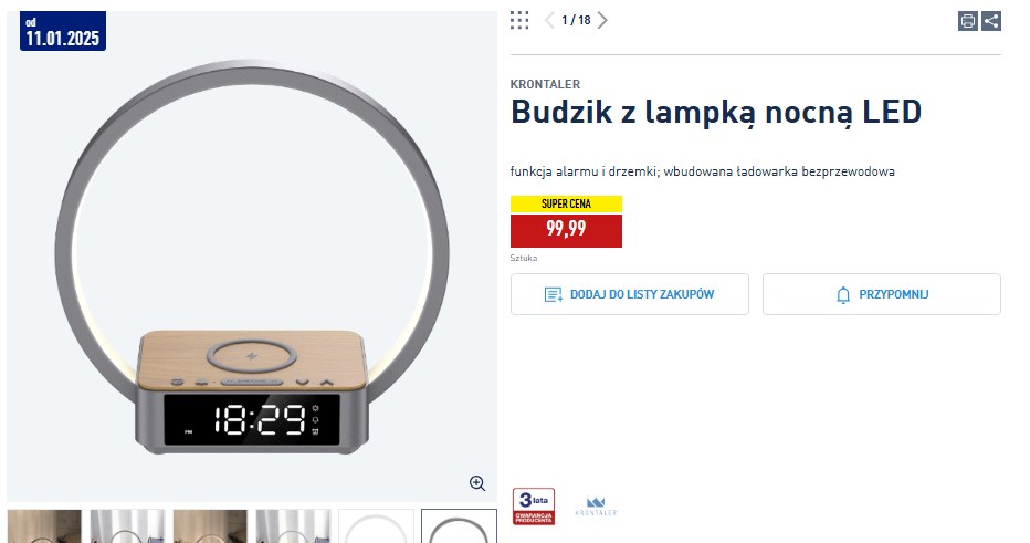 Budzik, lampka i ładowarka w jednym? Ten model z Aldi w niskiej cenie robi furorę! /Aldi.pl /INTERIA.PL