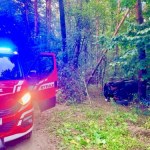 Buggy rozbił się o drzewo. Cztery osoby ranne