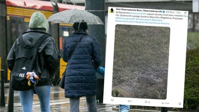 Burza nad Polską. Spadł grad wielkości małych piłeczek, na horyzoncie kolejne wyładowania