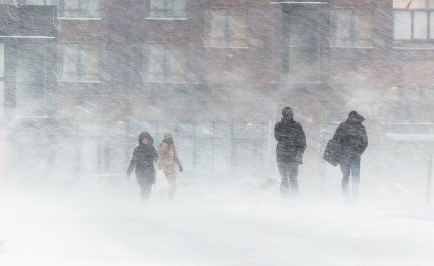 Burza śnieżna w Warszawie