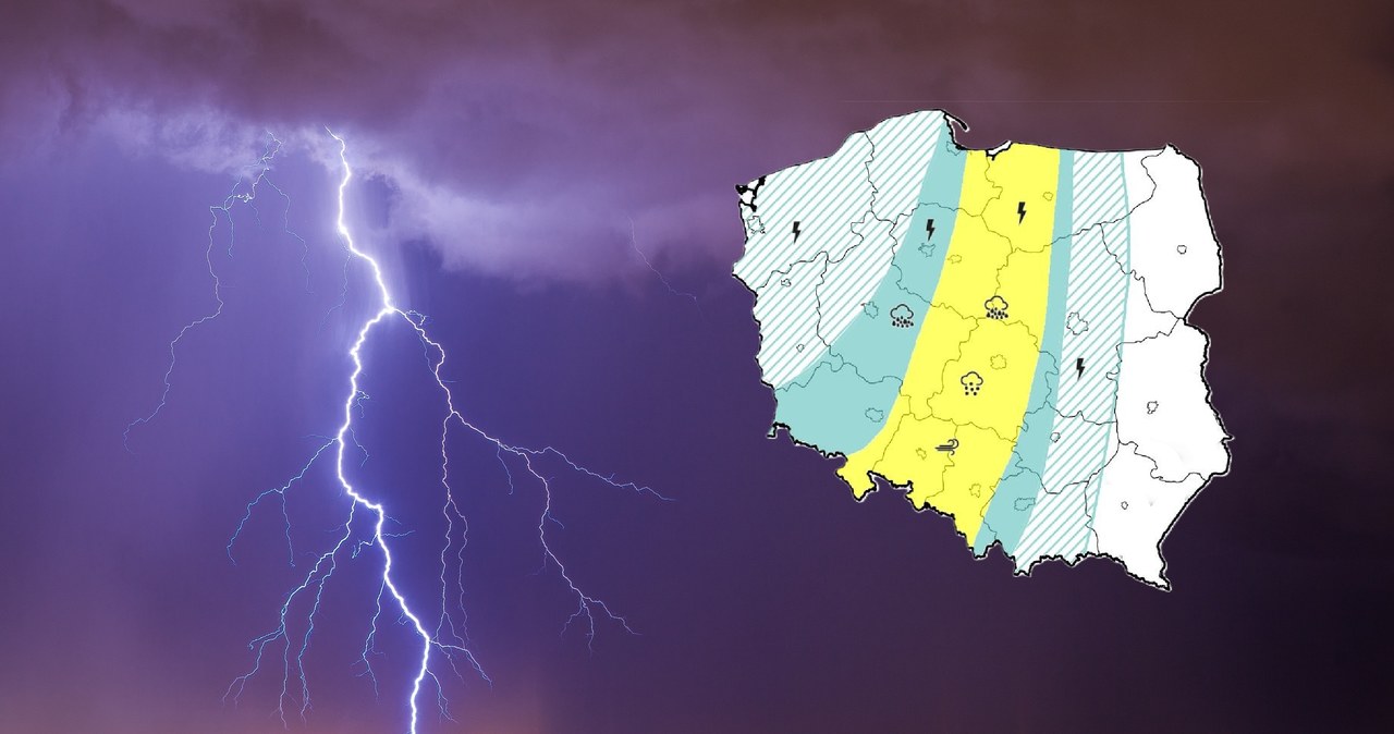 Burze w poniedziałek przejdą przez wiele miejsc w kraju. Wydano alerty IMGW pierwszego stopnia dla dziewięciu województw /kohanova/123rf/IMGW /