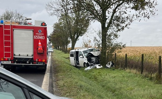 Bus przewożący dzieci uderzył w drzewo. Są ciężko ranni