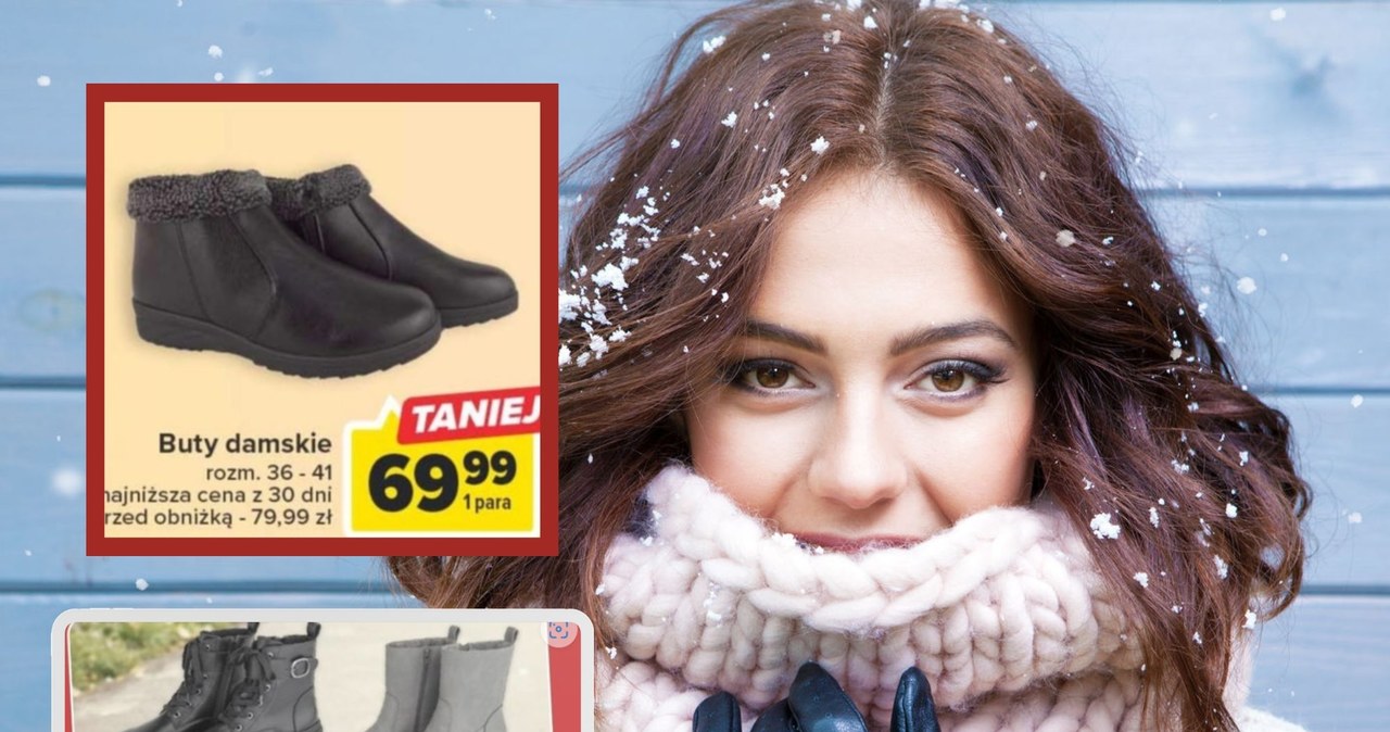 Buty zimowe można nabyć w rewelacyjnych cenach. Przedstawiamy najlepsze promocje. /Fot. 123RF/Picsel, ALDI, CARREFOUR /INTERIA.PL