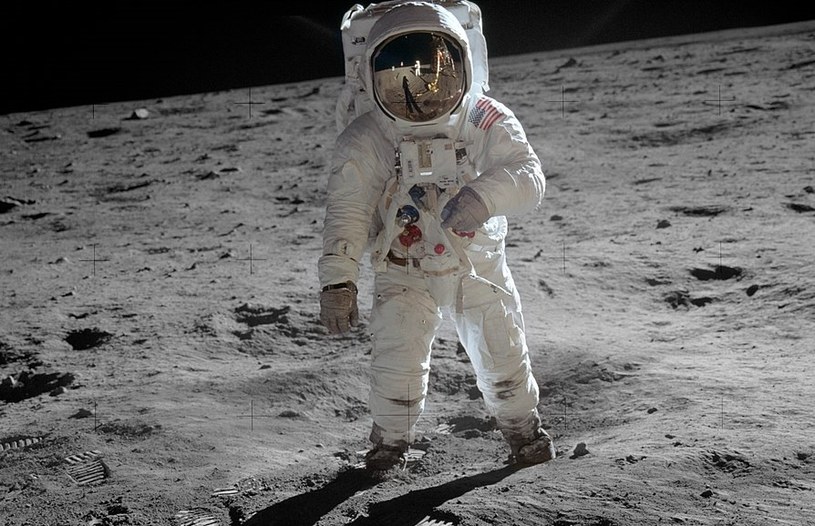 Buzz Aldrin na Księżycu sfotografowany przez Neila Armstronga /Neil Armstrong /domena publiczna