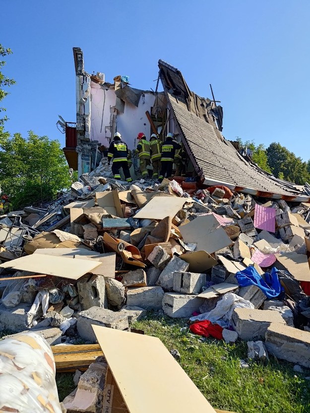 Bydynek został zniszczony / fot. Świętokrzyska Straż Pożarna /