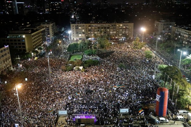 Był to pierwszy od wielu lat masowy, publiczny protest druzyjskiej mniejszości. /ABIR SULTAN /PAP/EPA