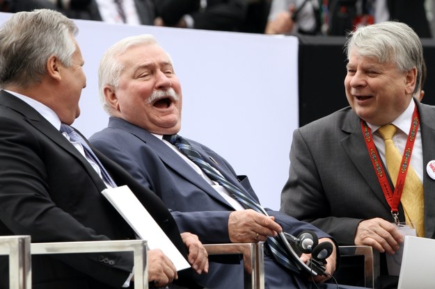 Byli prezydenci Lech Wałęsa i Aleksander Kwaśniewski oraz marszałek Senatu Bogdan Borusewicz /Paweł Supernak /PAP