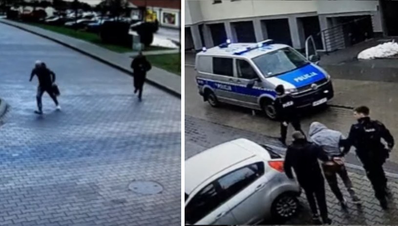 Całe zdarzenie zostało zarejestrowane przez kamery monitoringu /KPP Tczew /YouTube