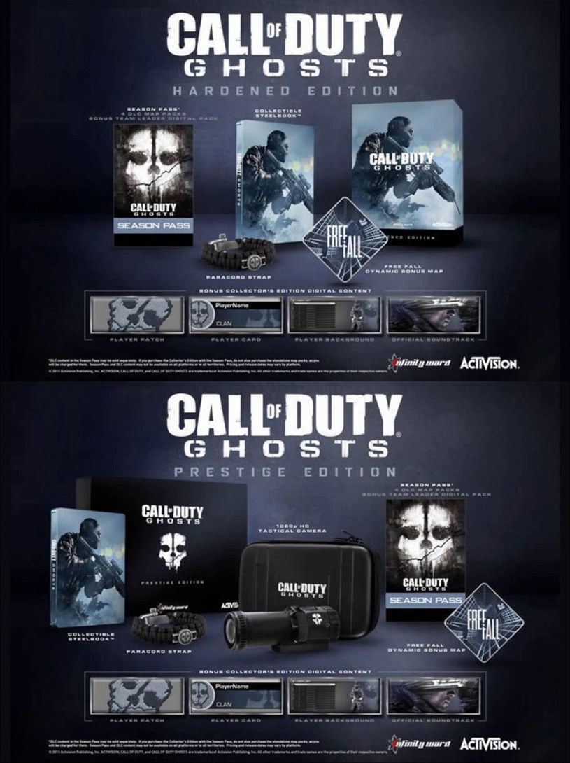 Call of Duty: Ghosts - dwie wersje kolekcjonerskie - grafika znaleziona w serwisie YouTube /materiały prasowe