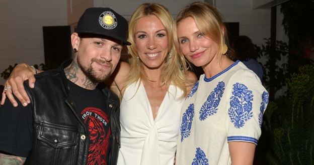 Cameron Diaz (P) z narzeczonym (L) w towarzystwie Vicky Vlachonis - fot. Jason Kempin /Getty Images