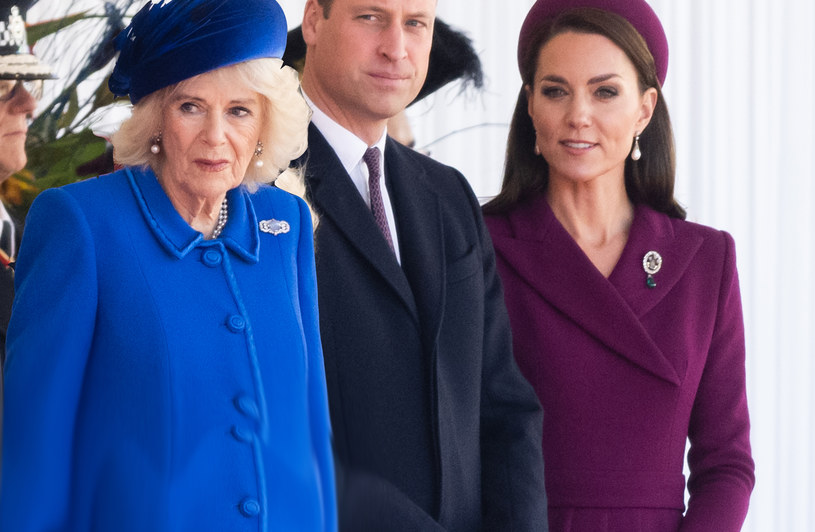 Camilla, książę William i Kate /Getty Images