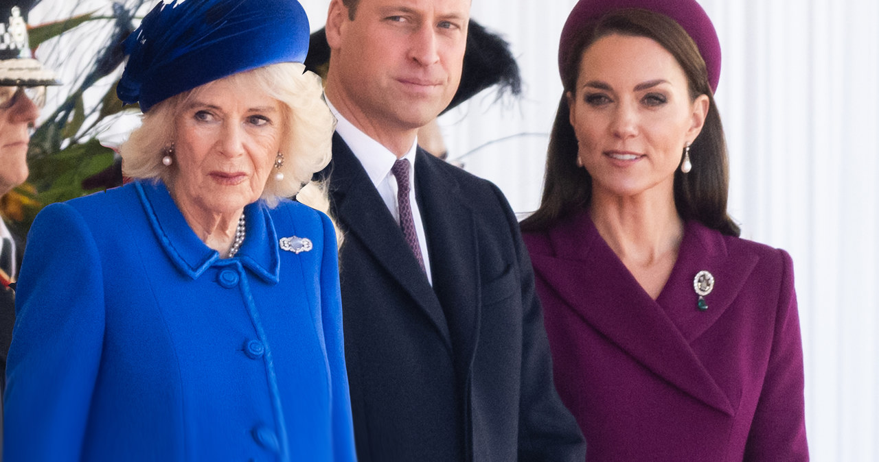 Camilla, książę William i Kate /Getty Images