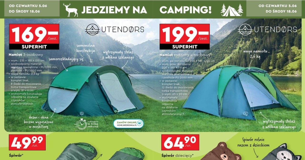 Camping w Biedronce! Tego sprzętu nie może zabraknąć na Twoim biwaku! /Biedronka /INTERIA.PL