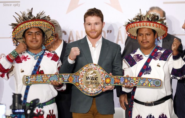 "Canelo" podczas konferencji prasowej //Jorge Nunez /PAP/EPA