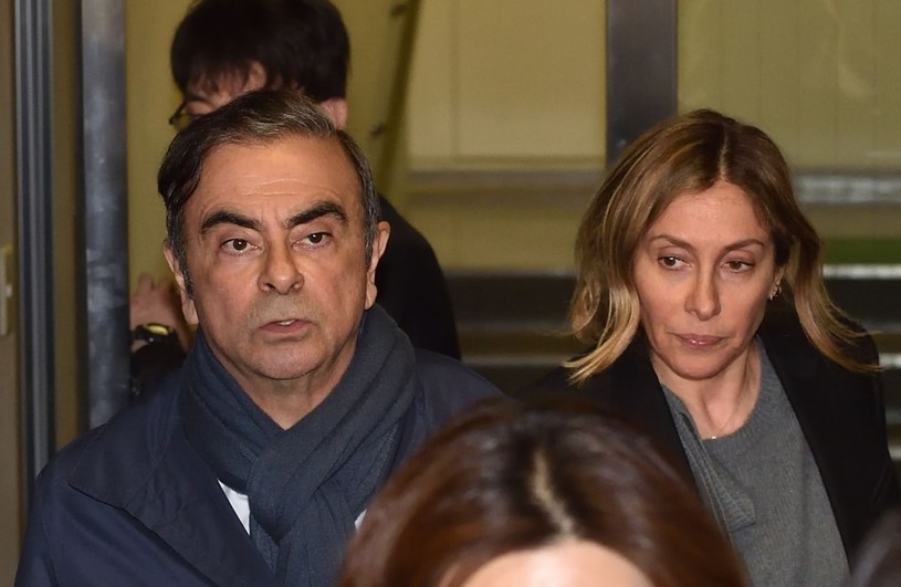 Carlos Ghosn z żoną /AFP