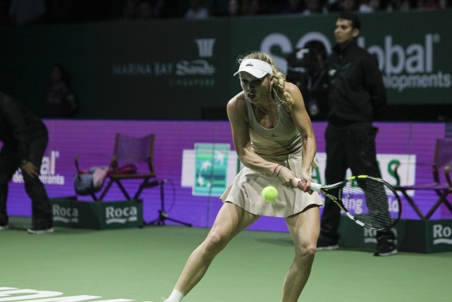 Caroline Wozniacki /PAP/EPA/WALLACE WOON /PAP/EPA