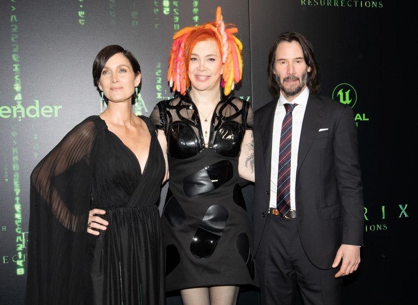 Carrie-Anne Moss, Lana Wachowski i Keanu Reeves /Kelly Sullivan/Getty Images /Getty Images