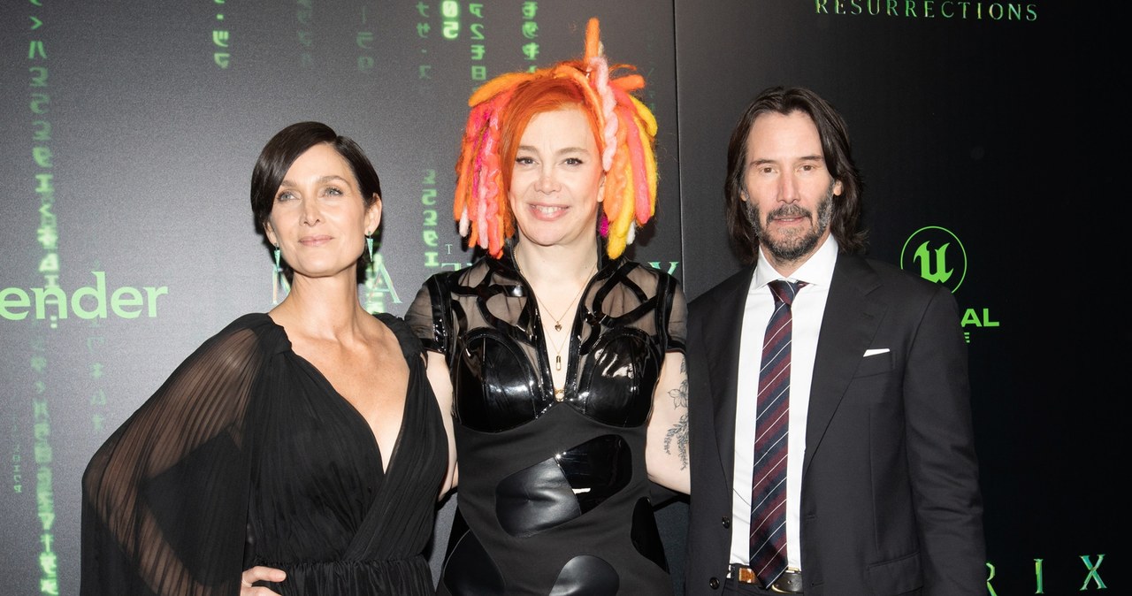 Carrie-Anne Moss, Lana Wachowski i Keanu Reeves /Kelly Sullivan/Getty Images /Getty Images