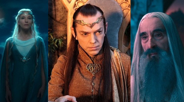 Cate Blanchett (Galadriela), Hugo Weaving (Elrond) i Christopher Lee (Saruman). /materiały dystrybutora