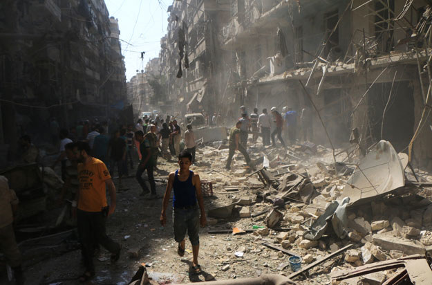 Celem ofensywy jest miast Aleppo /AFP