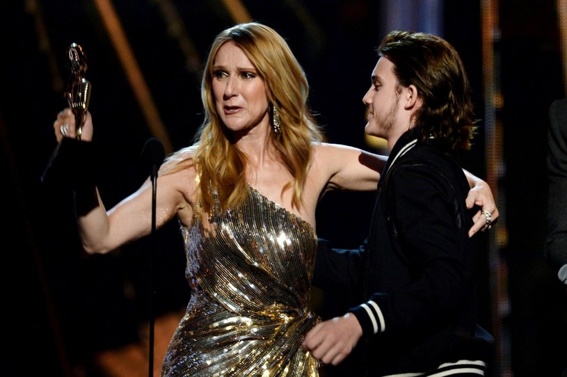 Celine Dion na scenie z synem /Kevin Winter /Getty Images