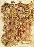 Celtycka iluminowana litera z Księgi z Kells, koniec VII w. /Encyklopedia Internautica
