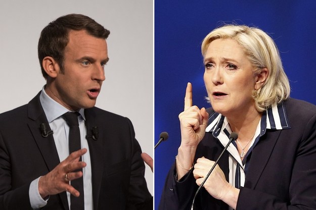 Centrysta Emmanuel Macron i skrajnie prawicowa Marine Le Pen. /CAROLINE BLUMBERG/SEBASTIEN NOGIER /PAP/EPA