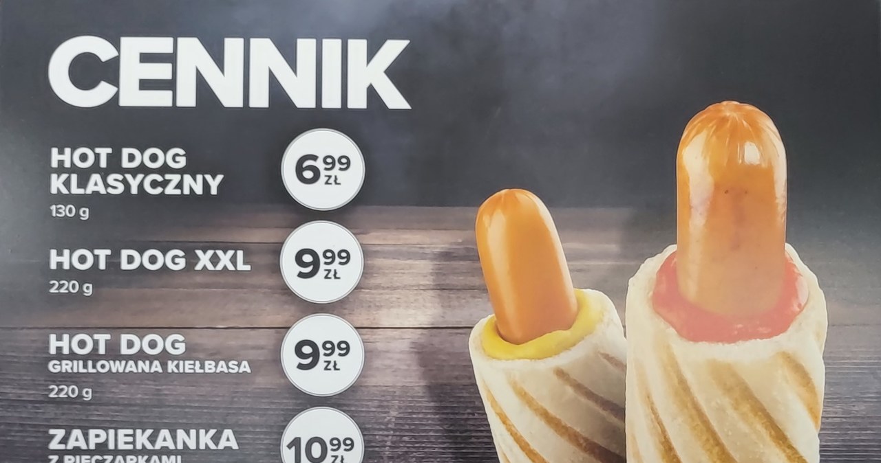 Ceny hot-dogów na jednej ze stacji w sieci Moya. /materiał własny /INTERIA.PL