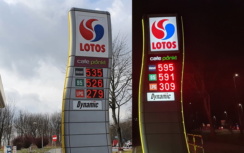 Ceny na stacji Lotosu przed i po obniżce VAT-u /Michał Domański /INTERIA.PL