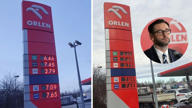 Ceny paliw na stacji Orlen 31 grudnia 2022 oraz 1 stycznia 2023 /INTERIA.PL