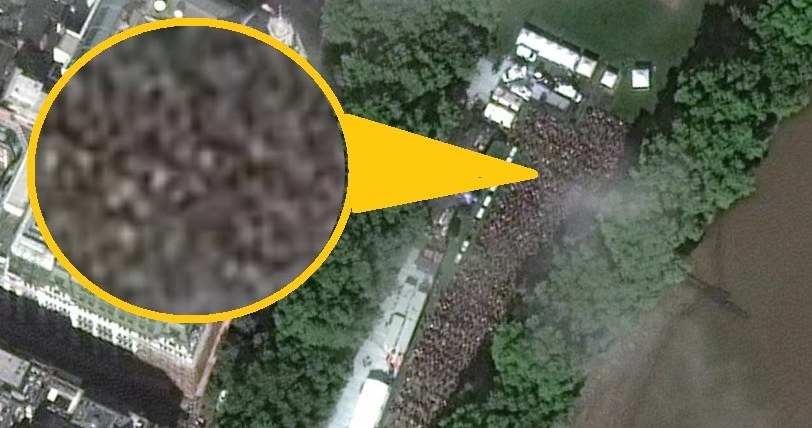 Ceremonia pożegnania brytyjskiej królowej była widoczna na zdjęciach satelitarnych / foto: Maxar Technologies /domena publiczna