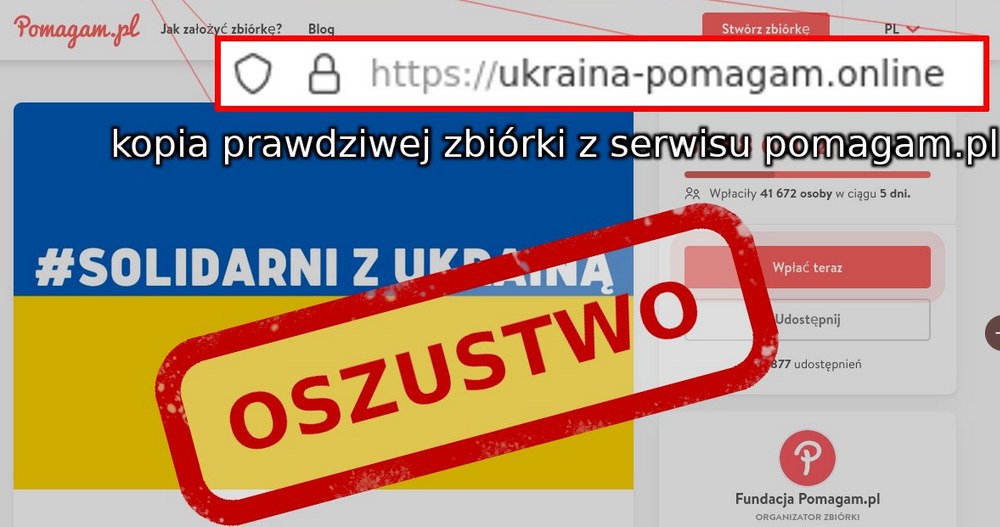 CERT Polska zamieścił przykłady fałszywych zbiórek mających na celu wyłudzenie pieniędzy /Informacja prasowa